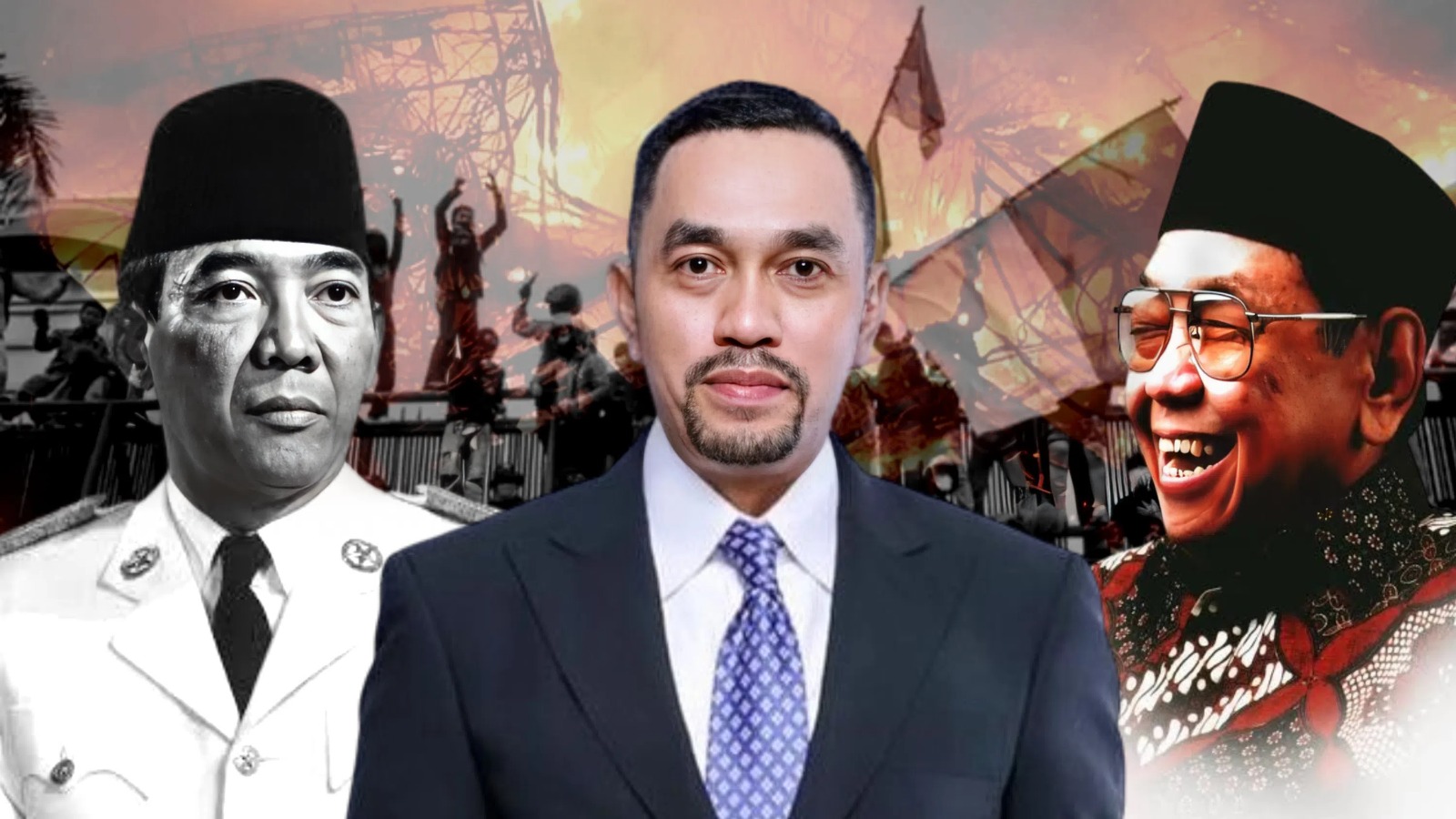 Kiri ke kanan: Presiden Pertama RI, Soekarno, Wakil Ketua Komisi III DPR RI, Ahmad Sahroni, dan Presiden ke-4 RI, Gus Dur (Johan Sogara/Lintas Sumba)