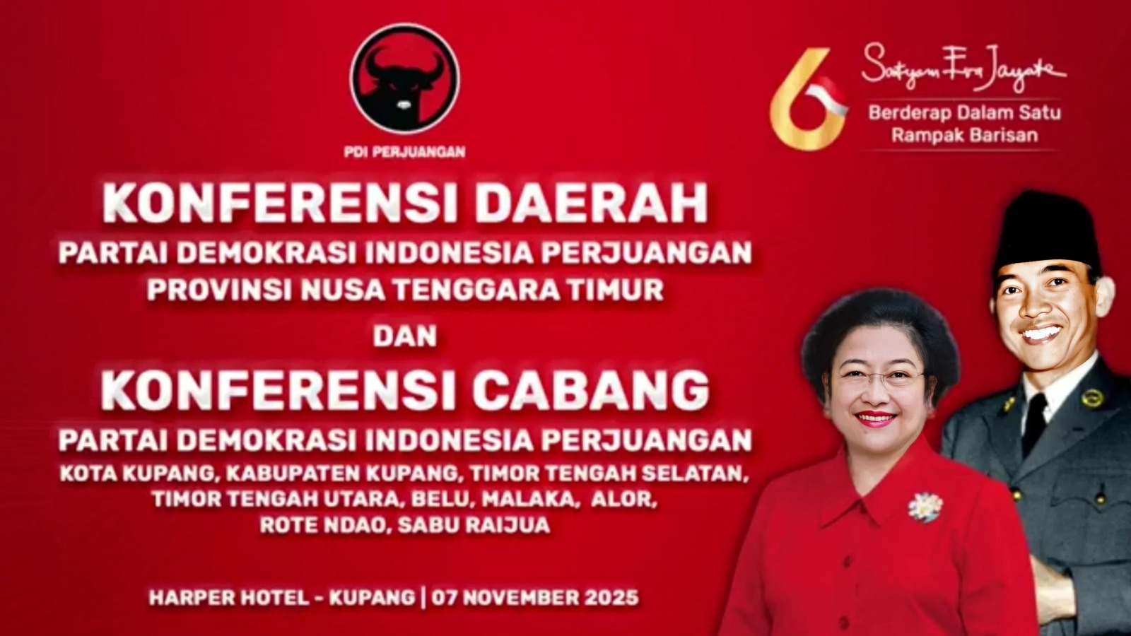 Pembukaan Konferda PDI Perjuangan Provinsi NTT dan Konfercab 9 Kabupaten, pada Jumat, 7 November 2025 (Johan Sogara/Lintas Sumba)