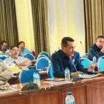 Ketua Komisi I DPRD SBD, Octavianus Dapa Talu bersama jajaran saat RDP bersama Dinas PMD, Dinas P dan K, serta Dinas Kesehatan SBD (Johan Sogara/Lintas Sumba)