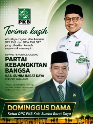 Dominggus Dama ,Pimpin, DPC, PKB,Sumba Barat Daya, Periode 2026–2031, Fokus Konsolidasi, Penguatan, Struktur Partai