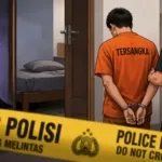 Ilustrasi garis polisi dan proses penangkapan tersangka sebagai gambaran pemberitaan kasus dugaan pembunuhan seorang perempuan WNI di Denpasar, Bali. Gambar ini merupakan ilustrasi digital dan tidak menampilkan kejadian atau sosok sebenarnya (Johan Sogara/ Lintas Sumba)