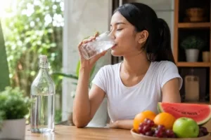 Gambar Ilustrasi. Seorang wanita sedang minum Air Es (Johan Sogara/Lintas Sumba)