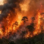 Kebakaran hutan dan lahan (karhutla) yang melanda kawasan hutan Kalimantan. Kemenhut RI menjatuhkan sanksi administratif kepada enam perusahaan setelah ditemukan areal terbakar dengan total luas mencapai 1.511,55 hektare (Johan Sogara/Lintas Sumba)