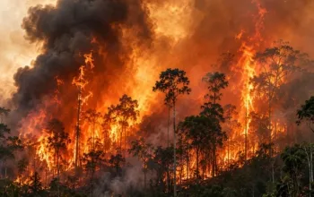 Kebakaran hutan dan lahan (karhutla) yang melanda kawasan hutan Kalimantan. Kemenhut RI menjatuhkan sanksi administratif kepada enam perusahaan setelah ditemukan areal terbakar dengan total luas mencapai 1.511,55 hektare (Johan Sogara/Lintas Sumba)